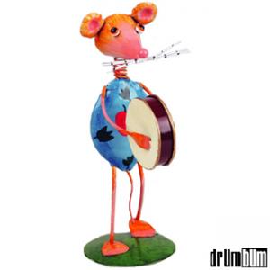 Mouse with Drum Figurine