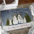 Personalized Snow Family Custom Door Mat