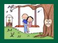 Personalized Couple on a Swing Cartoon