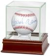 Hank Aaron Autographed Ball in Glass Case