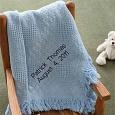 Personalized Baby Love Fringe Blanket - Sky Blue