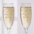 Personalized Anniversary Champagne Flutes - Engraved Crystal