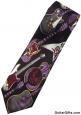 Guitar Tie - Black/White/Purple