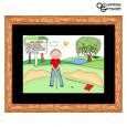 Golfer Putting Cartoon Print - Personalized