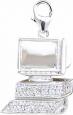 White Gold Diamond Computer Charm