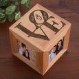 Personalized Wooden Photo Cubes - Romantic Ours Love Design