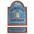 Old Pilots Pub and Flight School Personalized Sign