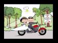 Personalized Motorcycle Wedding Cartoon