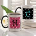 Womens Personalized Polka Bot Coffee Mug