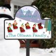 Personalized Holiday Yard Stake - Sledding Family
