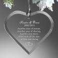 Personalized Anniversary Christmas Ornament - Glass Heart