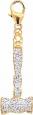 Gold Judge's Gavel Diamond Charm
