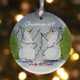 Personalized Snow Couple Porcelain Christmas Ornament