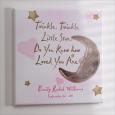 Personalized Newborn Baby Canvas Art - Star and Moon Design