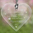 Engraved Glass Heart Christmas Ornament - True Love Design