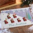 Personalized Holiday Doormats - Sledding Family