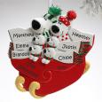Personalized Polar Bear Christmas Ornaments - 6 Names
