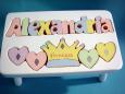 White Personalized Princess Name Stool (9-12)