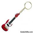 Red Electric Guitar Keychain