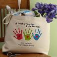 Personalized Teacher Tote Bags - Children's Handprints