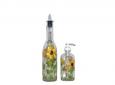 Sunflower Hand Painted Pour Bottle & Soap Dispenser Set