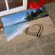 Personalized Door Mats - Sandy Beach Tropical Island Doormat