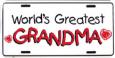 World's Greatest Grandma License Plate