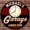 Always Open Garage Personalized Clock