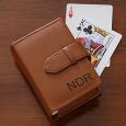 Personalized Leather Playing Card Case - Double Deck