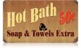 Retro Hot Bath Tin Sign