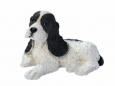 Black and White Cocker Spaniel Puppy Dog Statue