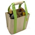 Collapsible Wine Bottle Party Tote - Green