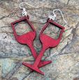 Wine Glass Wooden Earrings