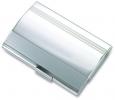 Silver Tone Business Card Holder with Lined Pattern