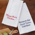 Personalized Kitchen Towels - Embroidered Name