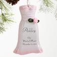 Personalized Pink Evening Gown Christmas Ornaments