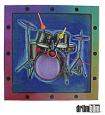 Drumset Wall Clock - Rainbow