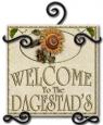 Personalized Sunflower Ceramic Address / Welcome Plaque with Iron Holder