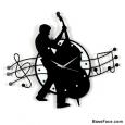 Bass Player Silhouette Clock