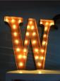Vintage Marquee Light - Letter W
