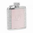 Petite White Crystaled Pink Pocket Flask (Engravable)