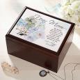 Personalized Wood Jewelry Box With Dear Mom Design