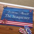 Personalized Boat Floor Mat - Welcome Aboard Design