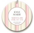 Personalized Porcelain Pink Stripe Ornament