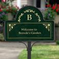 Personalized Garden Stake - Floral Monogram