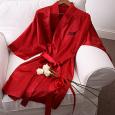 Personalized Red Satin Kimono Robe for Her