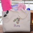Ladies Personalized Beach Tote Bag - Flip Flop Fun