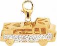 Gold Fire Truck Diamond Charm