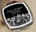 Personalized Floral Row Mirror Compact