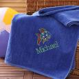 Personalized Blue Beach Towels - Beach Fun
